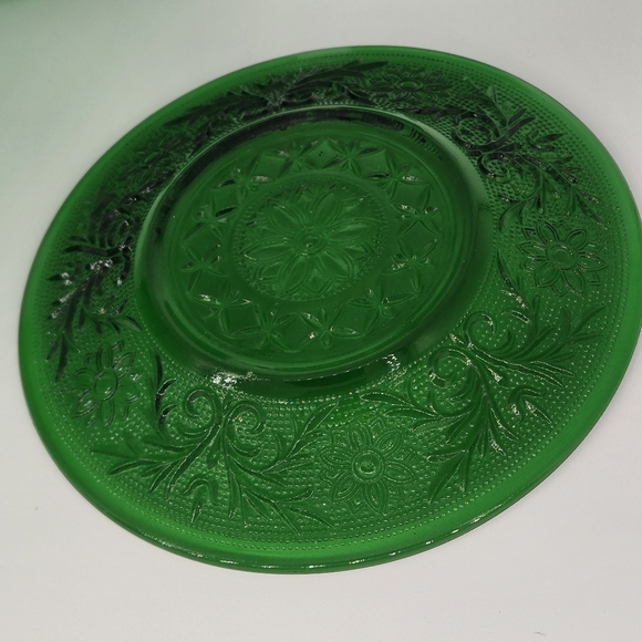 4 Pc Anchor Hocking Green Sandwich Glass Set Vintage Depression Glass USA Made - Picture 3 of 6